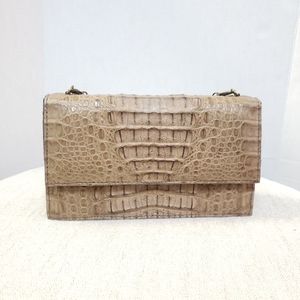 Longoria & Martin Crocodile Tan Chain Bag.